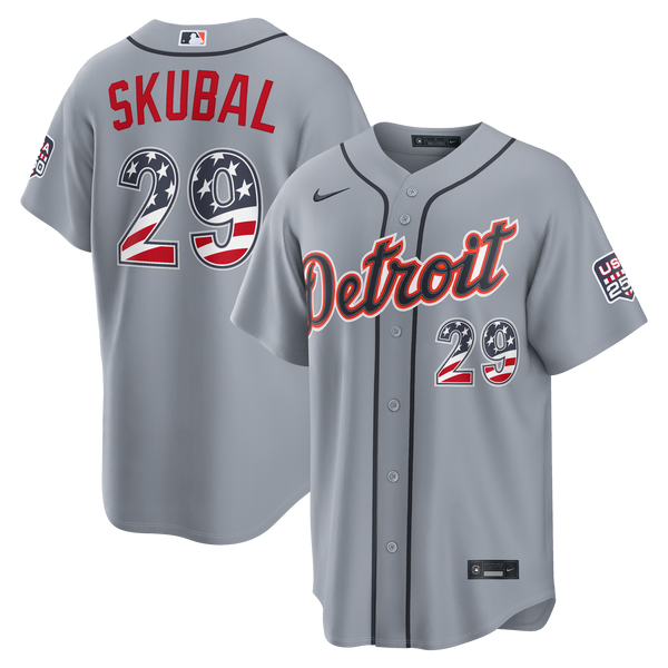 Fourth of July Detroit Tigers Tarik Skubal Gray USA 250 Stadium Jersey