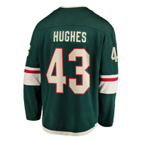 Quinn Hughes Minnesota Wild Hockey Jersey, Green Breakaway Home Sportswear Jersey Shirt, Long Sleeve Hockey Sweater Jersey, Casual Gift for Men