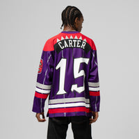 Vince Carter Toronto Raptors Hockey Jersey, Purple Fashion Sportswear Jersey Shirt, Long Sleeve Hockey Sweater Jersey, Casual Gift for Men