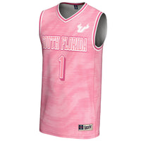 South Florida Bulls Basketball Jersey, Pink Fashion Lightweight Sportswear Jersey Shirt, Sleeveless Athletic Tank Jersey, Casual Gift for Men