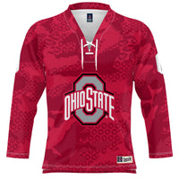 Ohio State Buckeyes Hockey Jersey, Scarlet Sportswear Jersey Shirt, Long Sleeve Hockey Sweater Jersey, Casual Gift for Men, Style 201108088