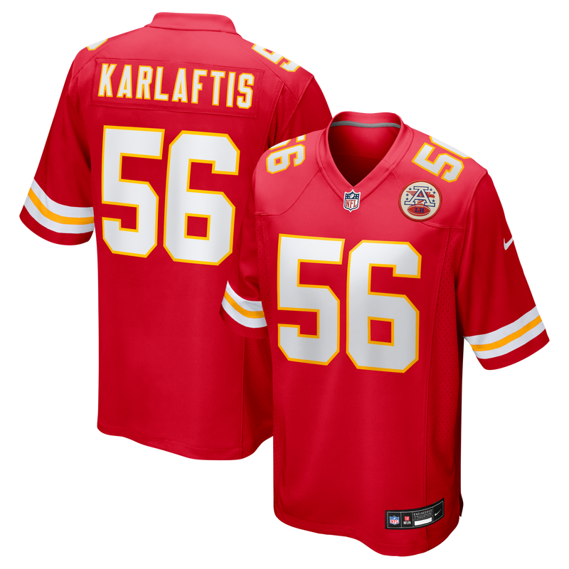 George Karlaftis Kansas City Chiefs Football Jersey, Red Sportswear Jersey Shirt, Lightweight Breathable Athletic Jersey, Casual Gift for Men