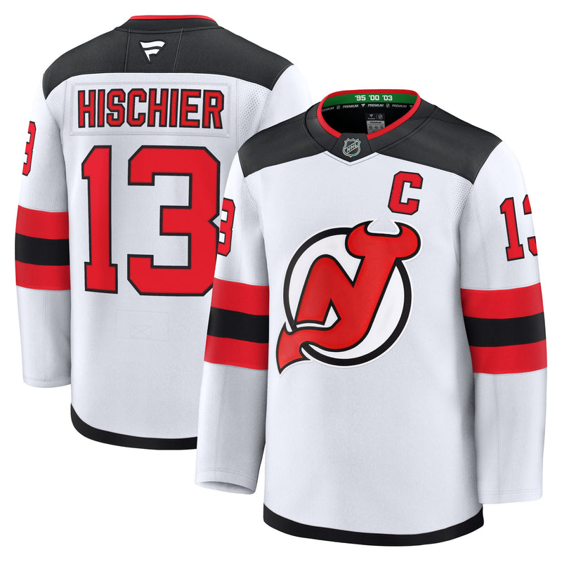 Nico Hischier New Jersey Devils Hockey Jersey, White Premium Sportswear Jersey Shirt, Long Sleeve Hockey Sweater Jersey, Casual Gift for Men