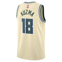 Kyle Kuzma Milwaukee Bucks Basketball Jersey, Cream Swingman Sportswear Jersey Shirt, Sleeveless Athletic Tank Jersey, Casual Gift for Men