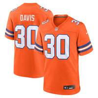 Terrell Davis Denver Broncos Football Jersey, Orange Game Sportswear Jersey Shirt, Lightweight Breathable Athletic Jersey, Casual Gift for Men