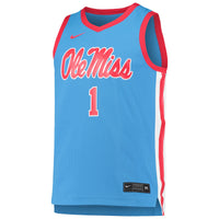 Ole Miss Rebels Basketball Jersey, Light Blue Replica Sportswear Jersey Shirt, Sleeveless Athletic Tank Jersey, Casual Gift for Men