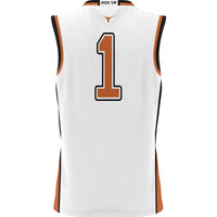 Texas Longhorns Basketball Jersey, White Replica Lightweight Sportswear Jersey Shirt, Sleeveless Athletic Tank Jersey, Casual Gift for Men