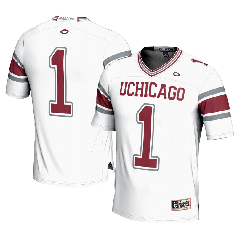 UChicago Maroons Football Jersey, White Sportswear Jersey Shirt, Lightweight Breathable Athletic Jersey, Casual Gift for Men