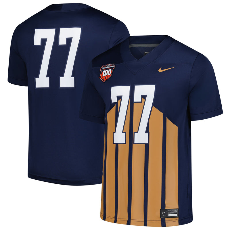 Illinois Fighting Illini Football Jersey, Navy Replica Sportswear Jersey Shirt, Lightweight Breathable Athletic Jersey, Casual Gift for Men
