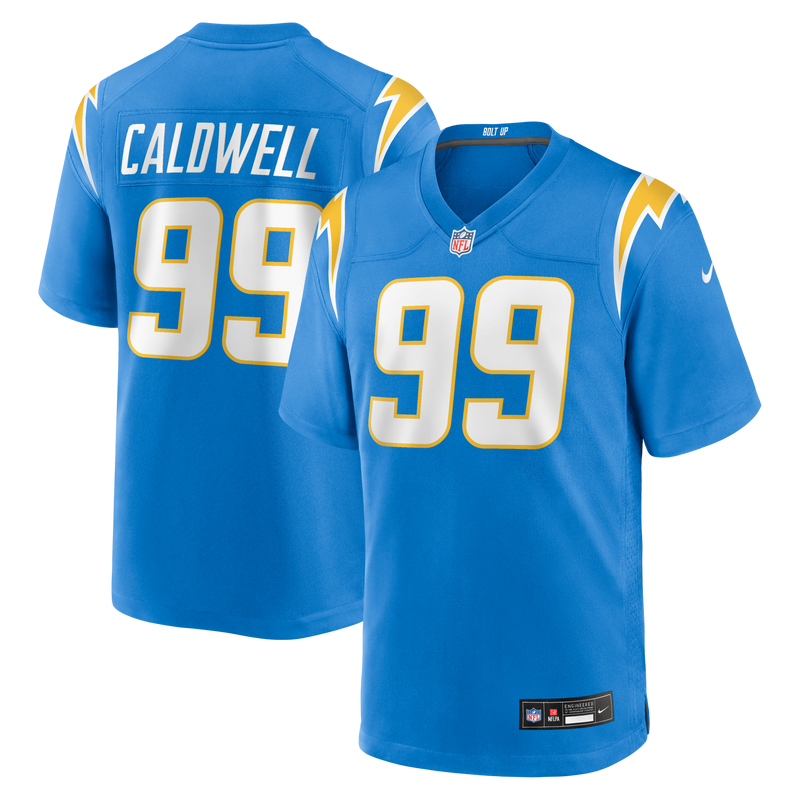 Jamaree Caldwell Los Angeles Chargers Football Jersey, Sportswear Jersey Shirt, Lightweight Breathable Athletic Jersey, Casual Gift for Men