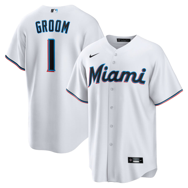 Miami Marlins Baseball Jersey, White Sportswear Jersey Shirt, Lightweight Breathable Athletic Jersey, Casual Gift for Men, Style 202855849