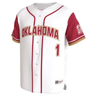 Oklahoma Sooners Baseball Jersey, White Sportswear Jersey Shirt, Lightweight Breathable Athletic Jersey, Casual Gift for Men, Style 204532875