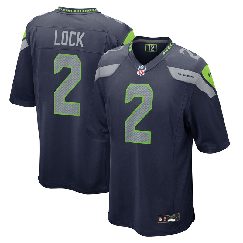 Drew Lock Seattle Seahawks Football Jersey, Navy Game Sportswear Jersey Shirt, Lightweight Breathable Athletic Jersey, Casual Gift for Men