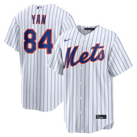 Jefry Yan New York Mets Baseball Jersey, White Replica Home Sportswear Jersey Shirt, Lightweight Breathable Athletic Jersey, Casual Gift for Men