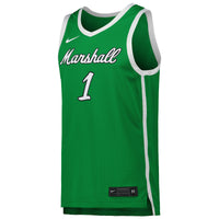 Marshall Thundering Herd Basketball Jersey, Kelly Green Replica Sportswear Jersey Shirt, Sleeveless Athletic Tank Jersey, Casual Gift for Men