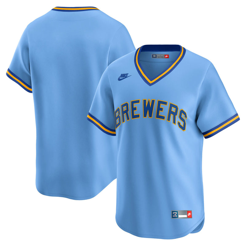Milwaukee Brewers Baseball Jersey, Light Blue Limited Sportswear Jersey Shirt, Lightweight Breathable Athletic Jersey, Casual Gift for Men
