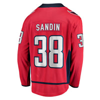 Rasmus Sandin Washington Capitals Hockey Jersey, Red Breakaway Sportswear Jersey Shirt, Long Sleeve Hockey Sweater Jersey, Casual Gift for Men