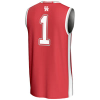 Houston Cougars Basketball Jersey, Red Lightweight Sportswear Jersey Shirt, Sleeveless Athletic Tank Jersey, Casual Gift for Men