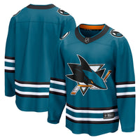 San Jose Sharks Hockey Jersey, Teal Breakaway Sportswear Jersey Shirt, Long Sleeve Hockey Sweater Jersey, Casual Gift for Men, Style 5111270