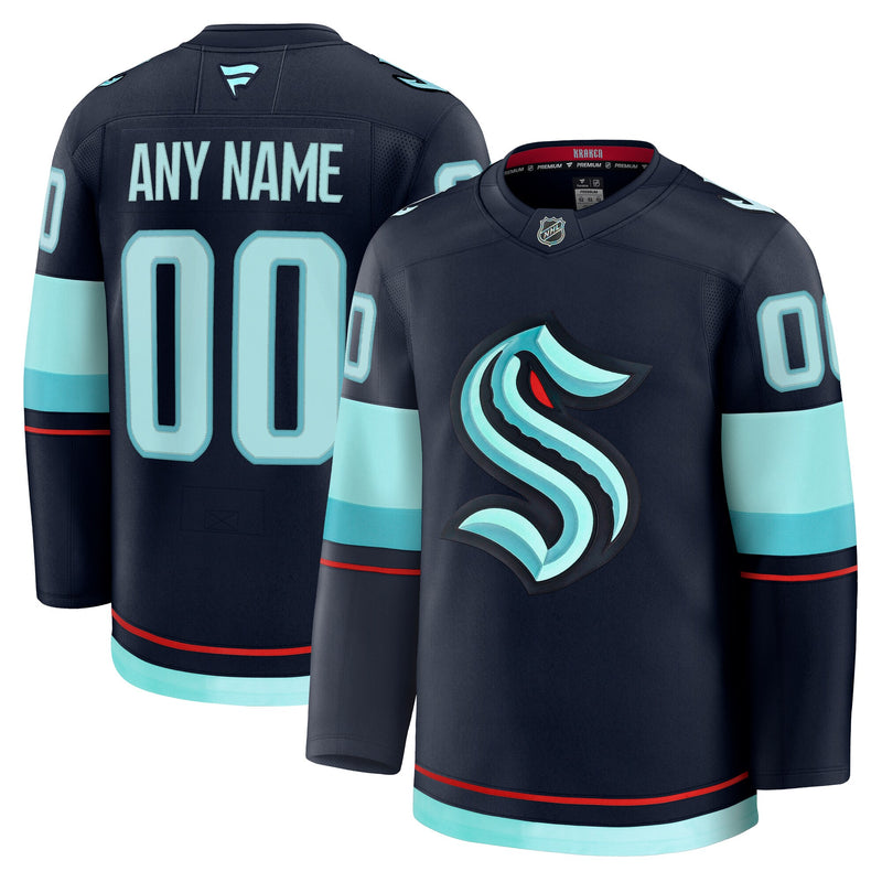 Seattle Kraken Hockey Jersey, Deep Sea Blue Premium Home Sportswear Jersey Shirt, Long Sleeve Hockey Sweater Jersey, Casual Gift for Men