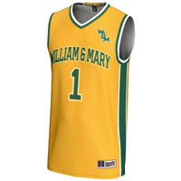 William & Mary Tribe Basketball Jersey, Gold Lightweight Sportswear Jersey Shirt, Sleeveless Athletic Tank Jersey, Casual Gift for Men