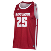Wisconsin Badgers Basketball Jersey, Red Replica Sportswear Jersey Shirt, Sleeveless Athletic Tank Jersey, Casual Gift for Men, Style 202767435