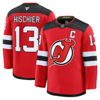 Nico Hischier New Jersey Devils Hockey Jersey, Red Premium Home Sportswear Jersey Shirt, Long Sleeve Hockey Sweater Jersey, Casual Gift for Men