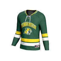 Northern Michigan Wildcats Hockey Jersey, Green Sportswear Jersey Shirt, Long Sleeve Hockey Sweater Jersey, Casual Gift for Men