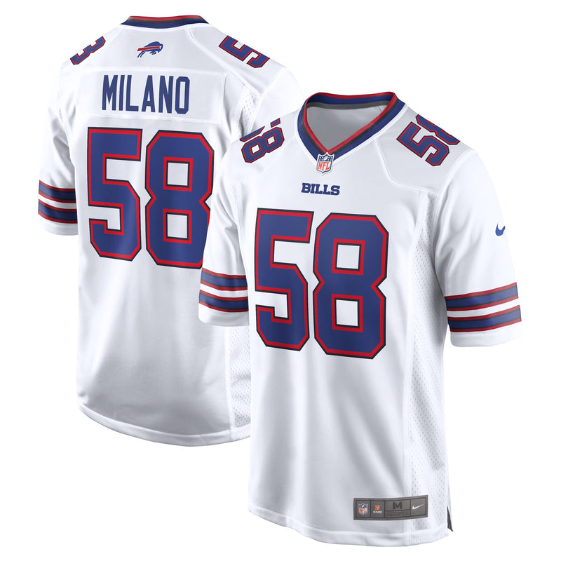 Matt Milano Buffalo Bills Football Jersey, White Game Away Sportswear Jersey Shirt, Lightweight Breathable Athletic Jersey, Casual Gift for Men