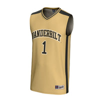 Vanderbilt Commodores Basketball Jersey, Gold Sportswear Jersey Shirt, Sleeveless Athletic Tank Jersey, Casual Gift for Men, Style 202219747
