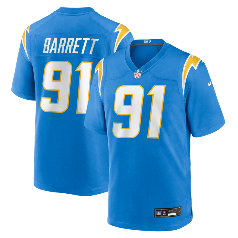 Nick Barrett Los Angeles Chargers Football Jersey, Powder Sportswear Jersey Shirt, Lightweight Breathable Athletic Jersey, Casual Gift for Men