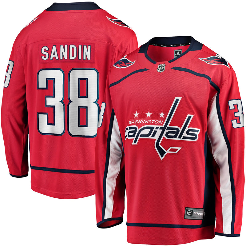 Rasmus Sandin Washington Capitals Hockey Jersey, Red Breakaway Sportswear Jersey Shirt, Long Sleeve Hockey Sweater Jersey, Casual Gift for Men