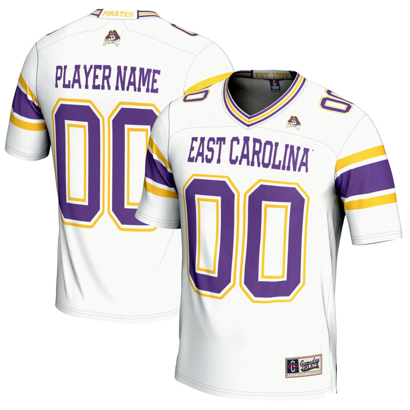 ECU Pirates Football Jersey, White Sportswear Jersey Shirt, Lightweight Breathable Athletic Jersey, Casual Gift for Men