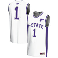 Kansas State Wildcats Basketball Jersey, White Lightweight Sportswear Jersey Shirt, Sleeveless Athletic Tank Jersey, Casual Gift for Men