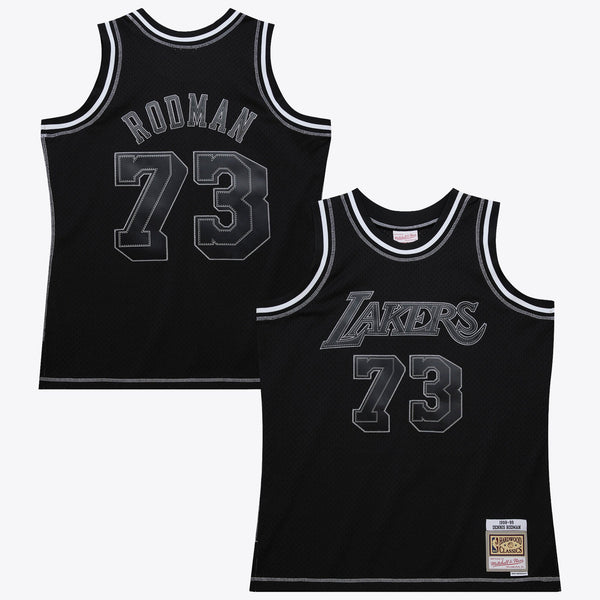 Los Angeles Lakers Dennis Rodman 1998 Contrast 2K Swingman Jersey - Black