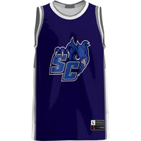 Southern Connecticut State Owls Basketball Jersey, Blue Sportswear Jersey Shirt, Sleeveless Athletic Tank Jersey, Casual Gift for Men