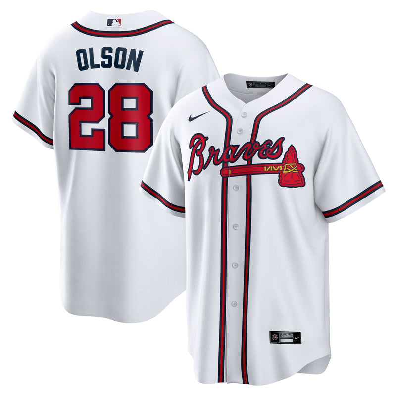 Matt Olson Atlanta Braves Baseball Jersey, White Replica Sportswear Jersey Shirt, Lightweight Breathable Athletic Jersey, Casual Gift for Men