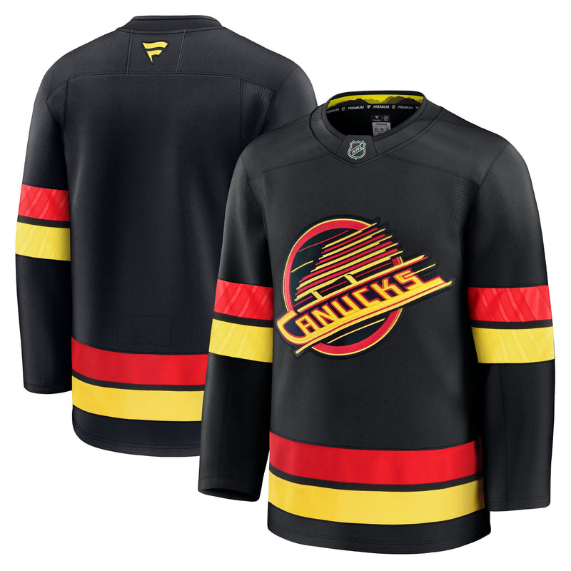 Vancouver Canucks Hockey Jersey, Black Premium Sportswear Jersey Shirt, Long Sleeve Hockey Sweater Jersey, Casual Gift for Men, Style 202015735