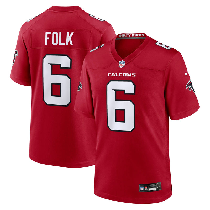 Nick Folk Atlanta Falcons Football Jersey, Red Game Sportswear Jersey Shirt, Lightweight Breathable Athletic Jersey, Casual Gift for Men