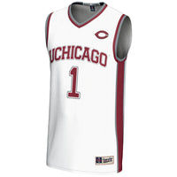 UChicago Maroons Basketball Jersey, White Lightweight Sportswear Jersey Shirt, Sleeveless Athletic Tank Jersey, Casual Gift for Men