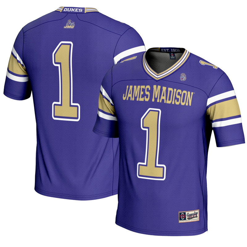 James Madison Dukes Football Jersey, Purple Sportswear Jersey Shirt, Lightweight Breathable Athletic Jersey, Casual Gift for Men, Style 5182332