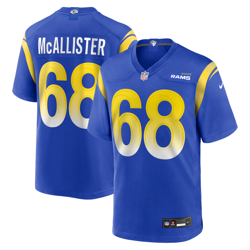 Mike McAllister Los Angeles Rams Football Jersey, Royal Sportswear Jersey Shirt, Lightweight Breathable Athletic Jersey, Casual Gift for Men
