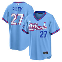 Austin Riley Atlanta Braves Baseball Jersey, Blue Sportswear Jersey Shirt, Lightweight Breathable Athletic Jersey, Casual Gift for Men