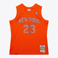 New York Knicks Basketball Jersey, Orange Authentic Sportswear Jersey Shirt, Sleeveless Athletic Tank Jersey, Casual Gift for Men