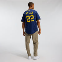 Christian Yelich Milwaukee Brewers Baseball Jersey, Navy Sportswear Jersey Shirt, Lightweight Breathable Athletic Jersey, Casual Gift for Men