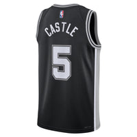 Stephon Castle San Antonio Spurs Basketball Jersey, Black Swingman Sportswear Jersey Shirt, Sleeveless Athletic Tank Jersey, Casual Gift for Men