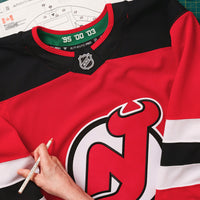 New Jersey Devils Hockey Jersey, Red Authentic Home Sportswear Jersey Shirt, Long Sleeve Hockey Sweater Jersey, Casual Gift for Men