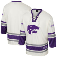 Kansas State Wildcats Hockey Jersey, Cream Fashion Sportswear Jersey Shirt, Long Sleeve Hockey Sweater Jersey, Casual Gift for Men