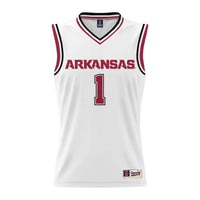 Arkansas Razorbacks Lightweight Basketball Jersey, White Sportswear Jersey Shirt, Sleeveless Athletic Tank Jersey, Casual Gift for Men