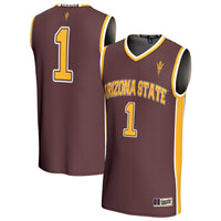 Arizona State Sun Devils Basketball Jersey, Maroon Fashion Sportswear Jersey Shirt, Sleeveless Athletic Tank Jersey, Casual Gift for Men